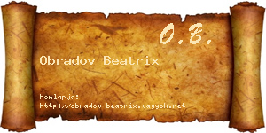 Obradov Beatrix névjegykártya